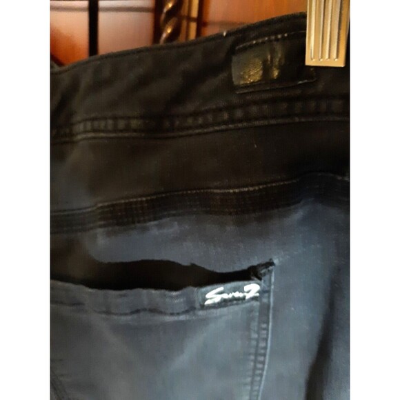 Seven7 Women's 18W Black Stretch Tummyless Straight Leg Denim Jeans - Picture 3 of 9